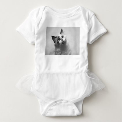 Black And White Kitten Portrait Baby Bodysuit