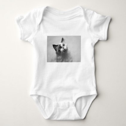 Black And White Kitten Portrait Baby Bodysuit