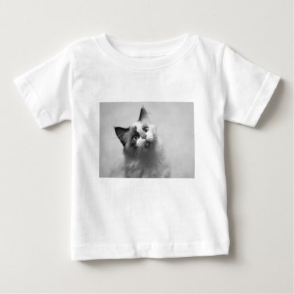 Black And White Kitten Portrait Baby T-Shirt