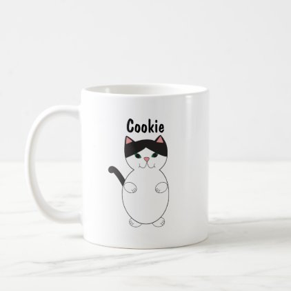 Black and White Kitty Cat Cute Personalize Coffee Mug