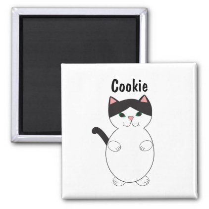 Black and White Kitty Cat Cute Personalize Magnet