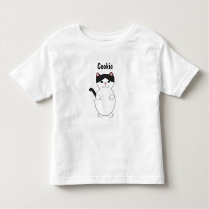 Black and White Kitty Cat Personalize Toddler T-shirt