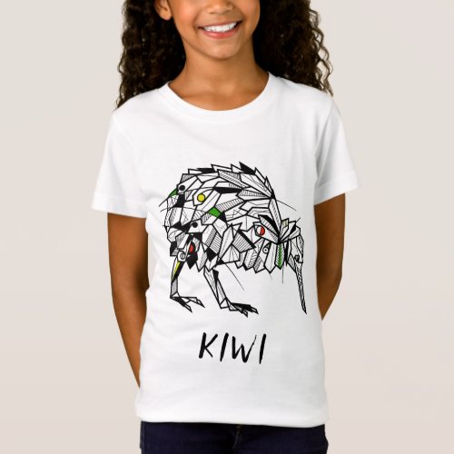 Black and white kiwi bird T_Shirt