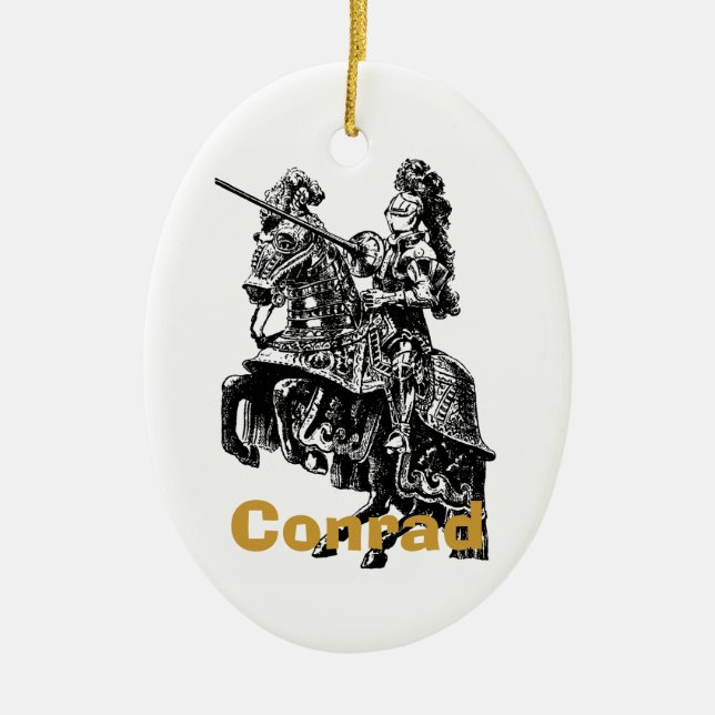 Black and White Knight Ornament (Front)