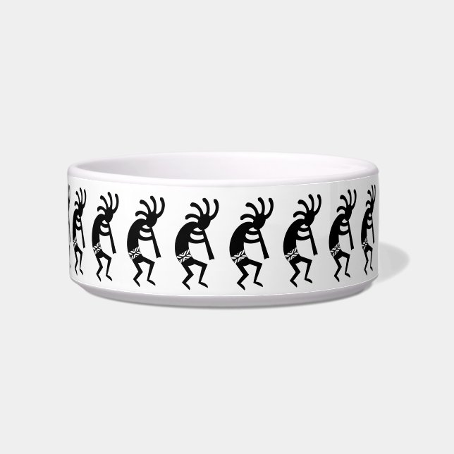 Black And White Kokopelli Southwest Bowl (Right)