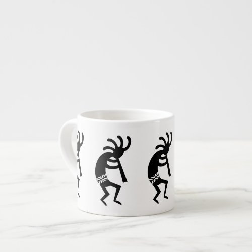 Black And White Kokopelli Southwest Espresso Cup