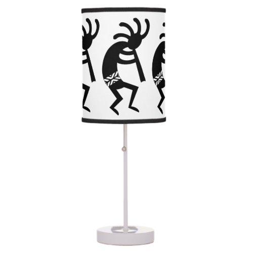 Black And White Kokopelli Southwest Table Lamp