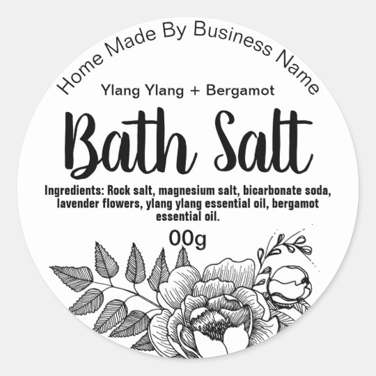 Black And White Labels For Homemade Bath Salt | Zazzle.com