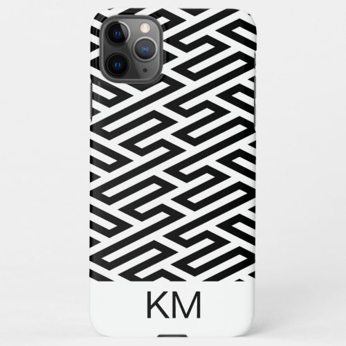 Black and White Labyrinth Art Deco Geometric iPhone 11Pro Max Case