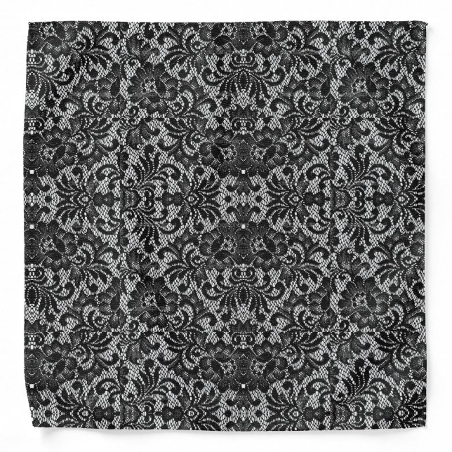 black and white lace bandana (Front)