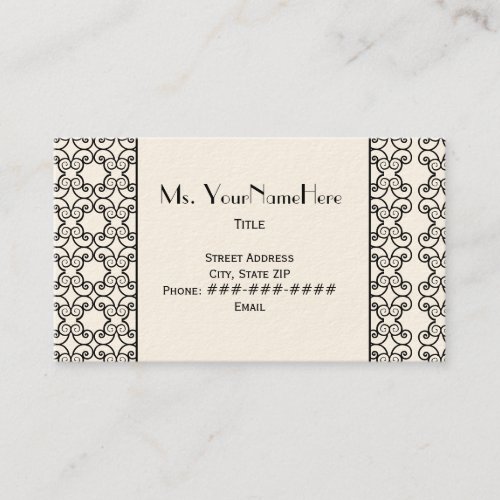 Black and White Lace Business Card