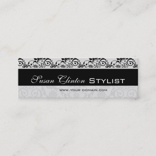 Black and White Lace   Damask Business Card Templates