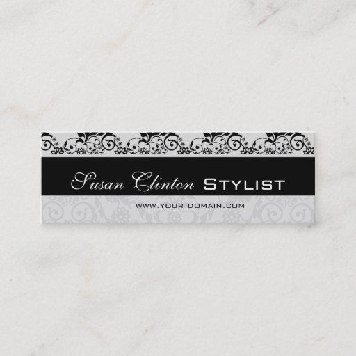 Customizable Black and White Lace   Damask Business Card Templates
