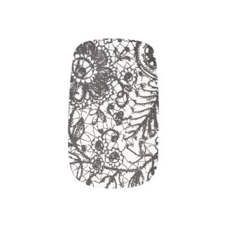 Black and White Lace Minx Nail Wraps