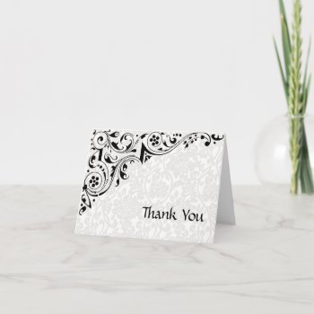 Black And White Lace Thank You by RiverJude at Zazzle