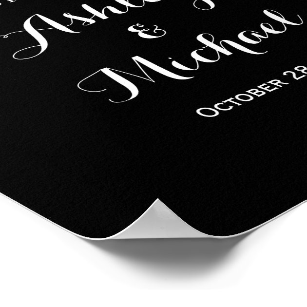 Black And White Lace Wedding Reception Sign