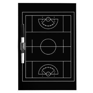 Black and White Lacrosse Coach Dry Erase Board