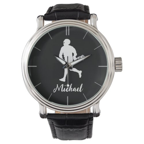 Black and White Lacrosse Player Watch