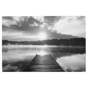 Black and White Lake of the Ozarks Photography Metal Print