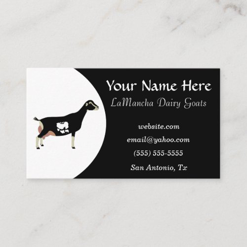 Black and White LaMancha Dairy Goat Business Card