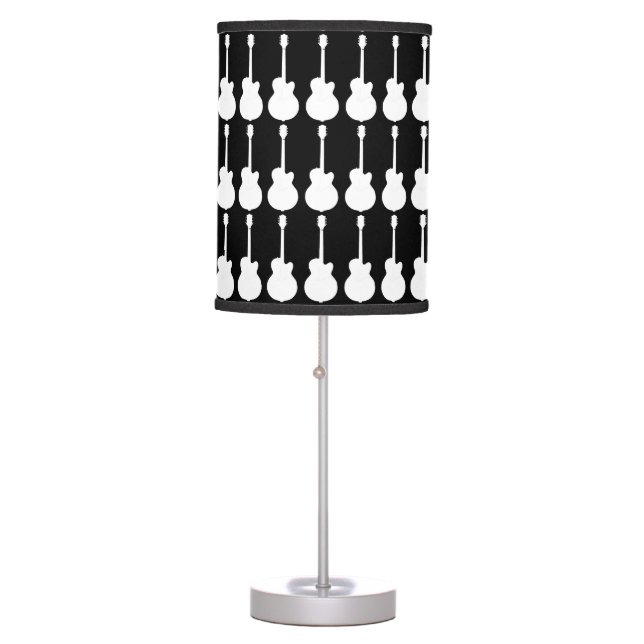 black and white lamp with rock guitars (Front)