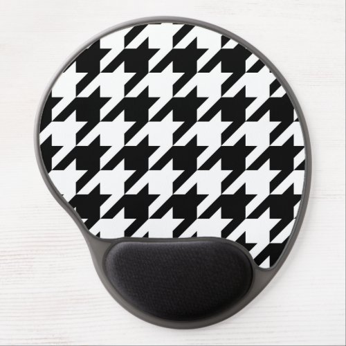 Black and White Large Houndstooth Pattern Gel Mouse Pad
