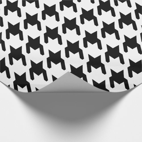 Black and White Large Houndstooth Print Wrapping Paper