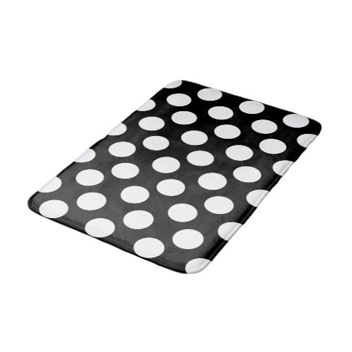 Black and White Large Polka Dot Bath Mat Zazzle