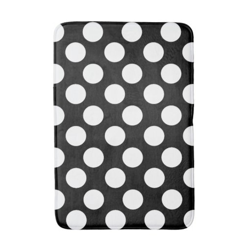 Black and White Large Polka Dot Bath Mat Zazzle
