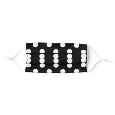 Black and White Large Polka Dot Pattern Adult Cloth Face Mask