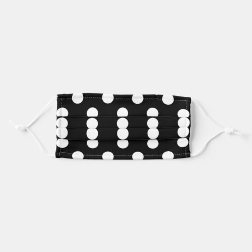 Black and White Large Polka Dot Pattern Adult Cloth Face Mask