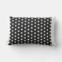 Black and white large polka dot  pillow