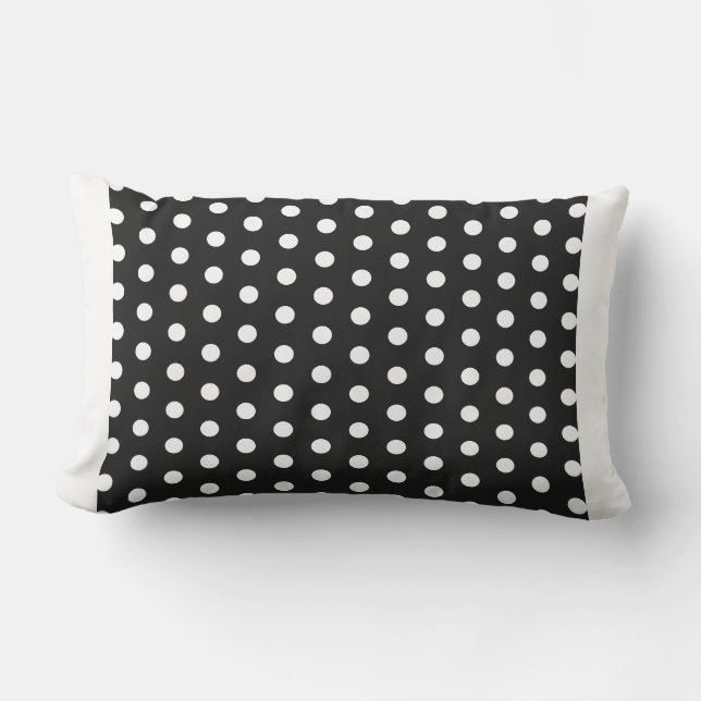 Black and white large polka dot  pillow (Front)