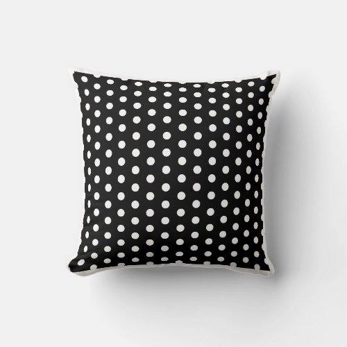 Black and white large polka dot  pillow