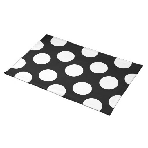 Black and White Large Polka Dot Placemat Zazzle