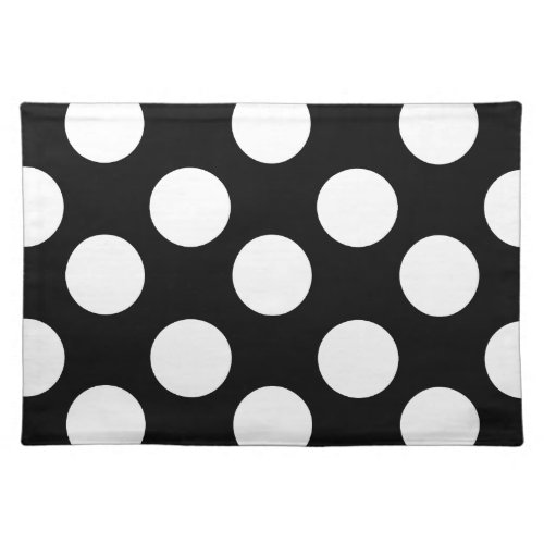 Black and White Large Polka Dot Placemat