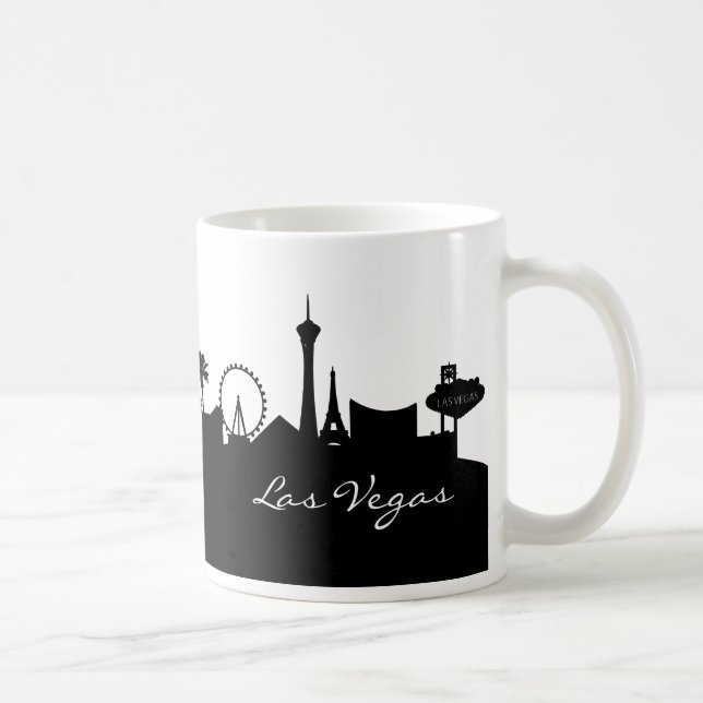 Black and White Las Vegas Skyline Coffee Mug (Right)