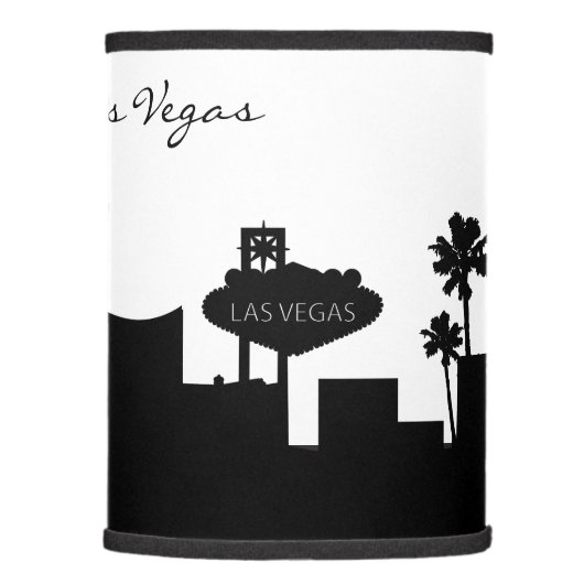 Black and White Las Vegas Skyline Lamp Shade (Right)