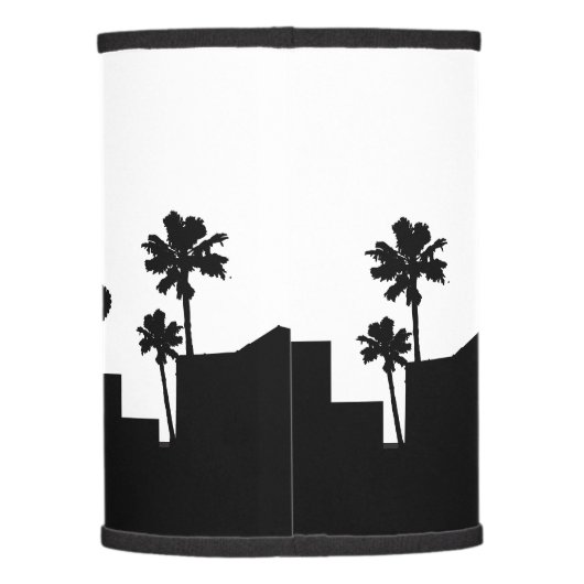 Black and White Las Vegas Skyline Lamp Shade (Back)