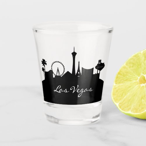 Black and White Las Vegas Skyline  Shot Glass