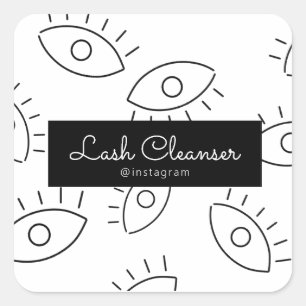 Black and White Lash Cleaser label