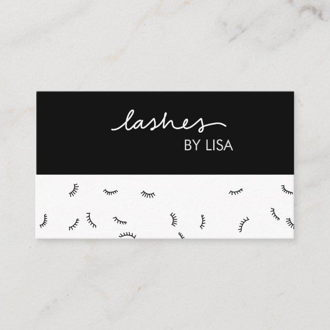BLACK AND WHITE LASH EXTENSION BUSINESS CARD (Front)