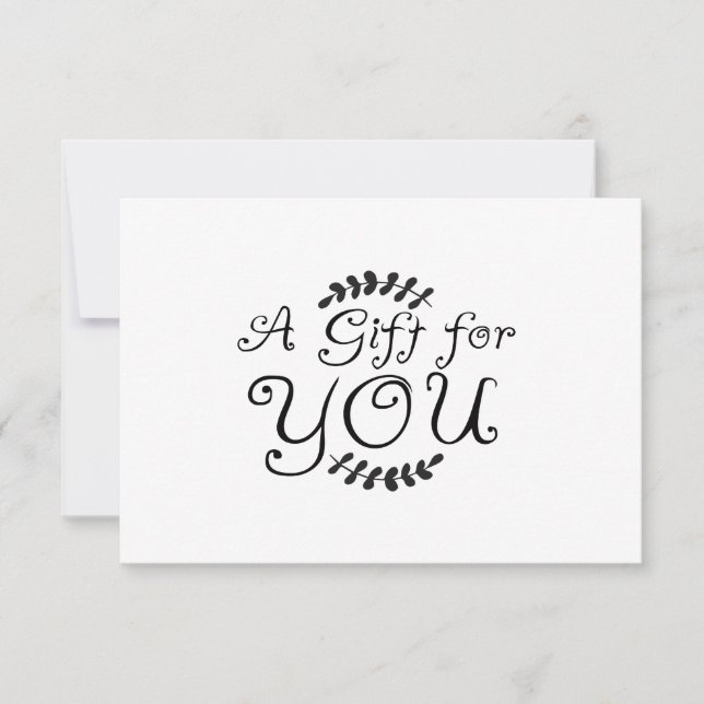 Black and White Laurel Leaves Gift Certificate (Front)