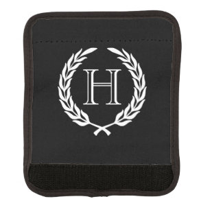 Black and White Laurel Wreath Luggage Handle Wrap