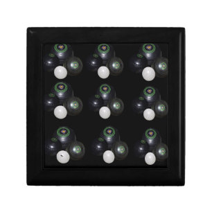 Black And White Lawn Bowls Pattern, Keepsake Box