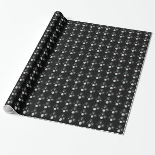 Black And White Lawn Bowls Pattern. Wrapping Paper