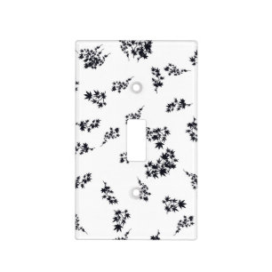 Black and White Leaves Light Switch Cover