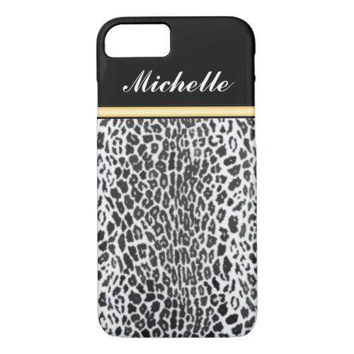 Black and White Leopard Animal Print Custom iPhone 87 Case
