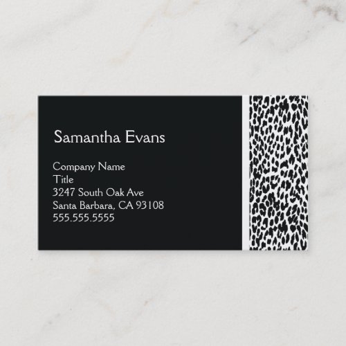 Black and White Leopard Business Card