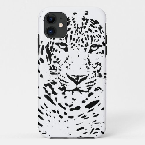 Black and White Leopard iPhone 11 Case